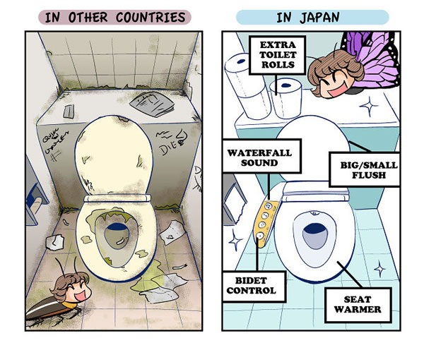 Nhà vệ sinh ở Nhật và Malaysia thật khác nhau