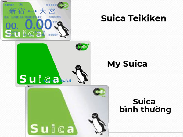 Có 3 loại thẻ Suica phổ biến tại Nhật Bản