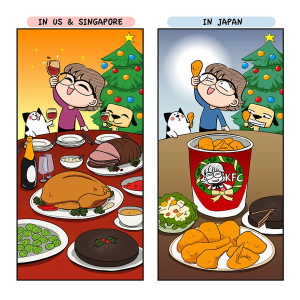 Giáng sinh ở Nhật tràn ngập trong sắc đỏ và... KFC